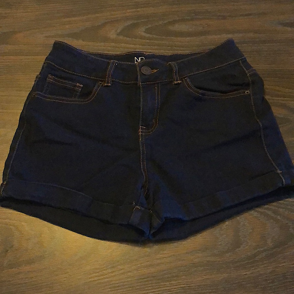 Dark Wash Mid Rise Shorts